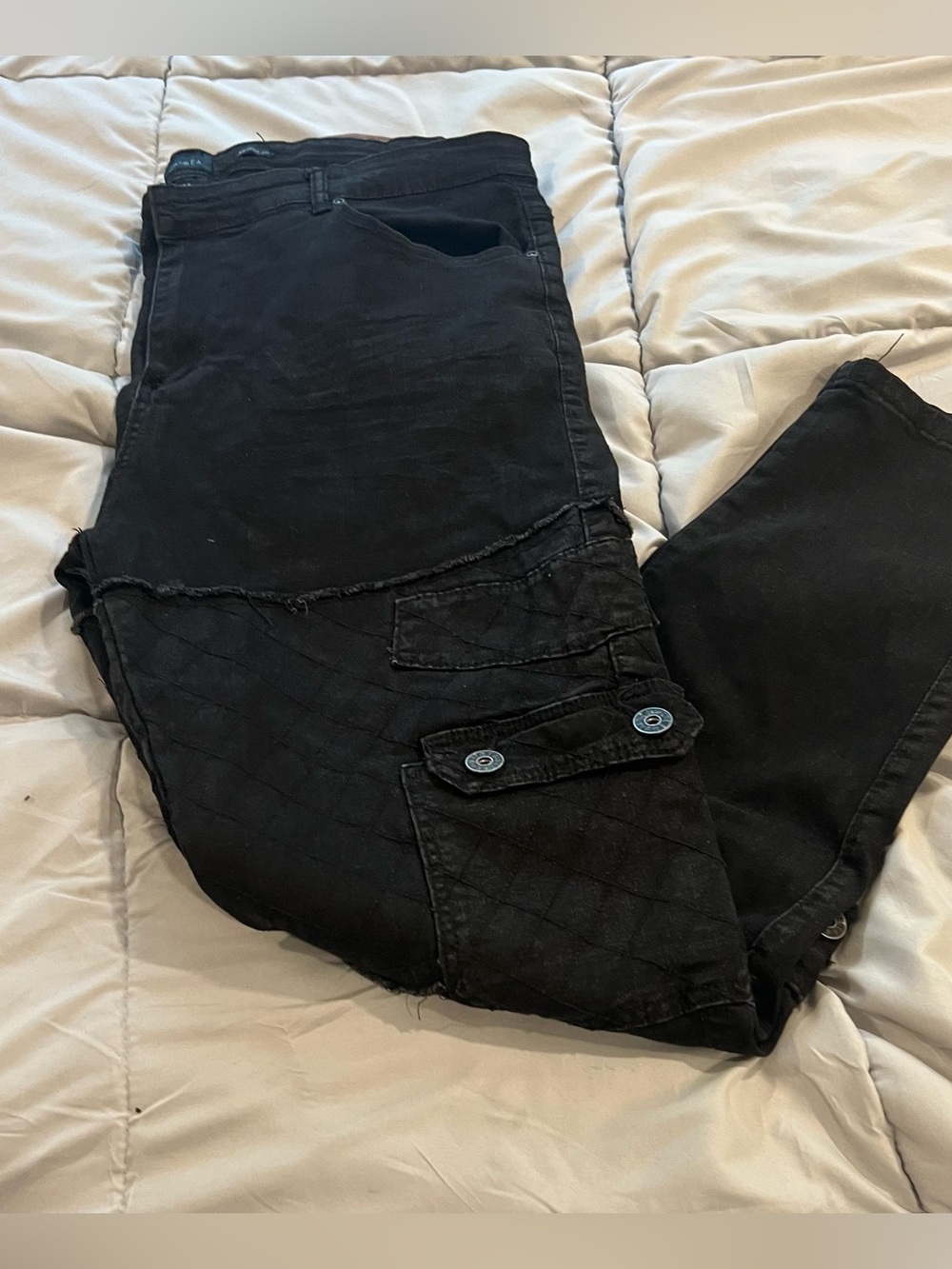 Waimea skinny fit men's Black cargo pants with  cargo pockets, size 40